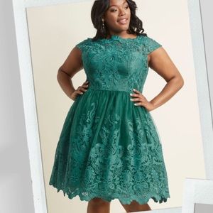 Green Lace Dress, Plus size